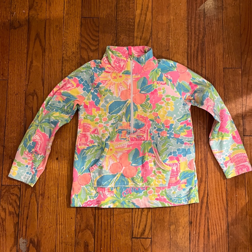 Lilly Pulitzer Pink and Blue Kids Swim Rashguard - Picture 6 of 17